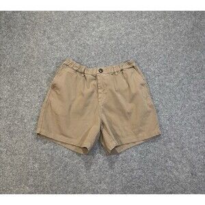 Cove Chino Shorts Men's Sz 32 Elastic Waist 5" Inseam Brown